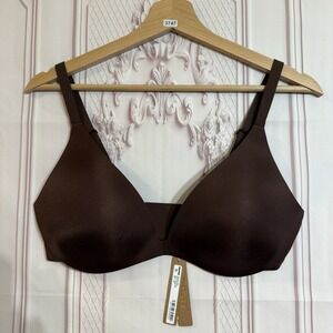 SKIMS Wireless Form Super Push Up Bra Size 36C Cocoa Brown NWT Comfort Plunge